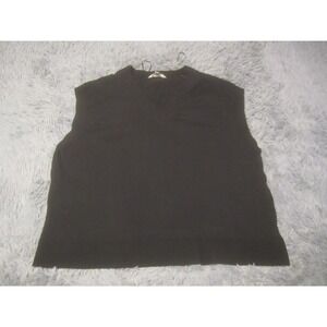Terra & Sky Blouse Womens 2X Black V-Neck Sleeveless Top